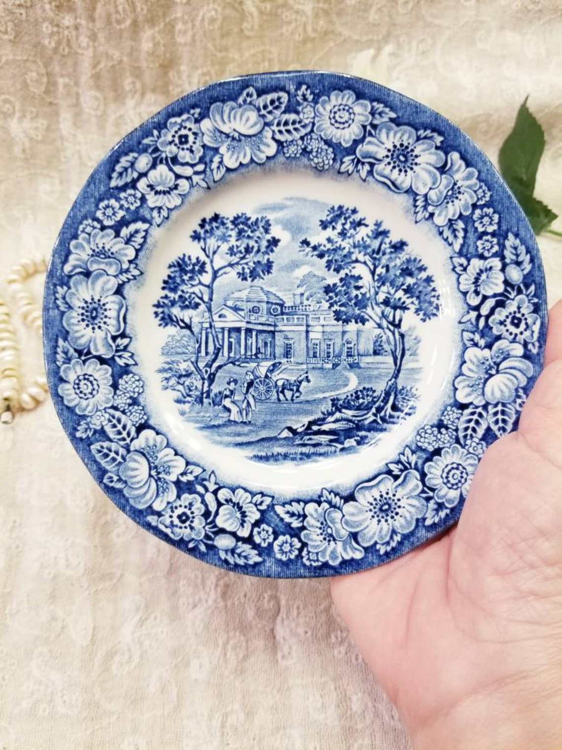 Vintage Liberty Blue English Plates Staffordshire Ironstone Etsy