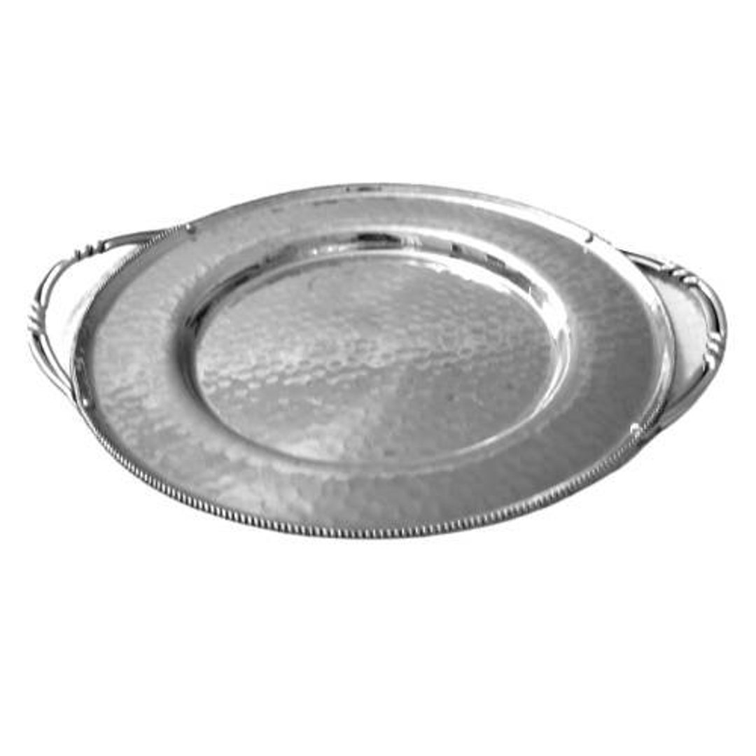 Large Aluminum Serving Tray Marked B W Buenilum, Pattern Tray