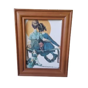 Norman Rockwell Sunset Or Little Spooners Art Print, Framed Wall Art, Romantic Art, Room Decor,  Norman Rockwell Print