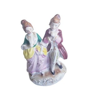 Porzellanfigur Paar Statue Vintage Retro Style Figur Viktorianische Dame Und Gentleman Figur Made In Japan Porzellan