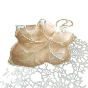 Vintage Leaf Skål från EP Brass Tyskland, Silver Galvaniserad Skål