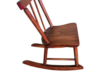 Vintage Toy Rocking Chair, Wooden Doll Chair 18&quot;, Doll Furniture, Toy Chair, Teddy Bear Chair