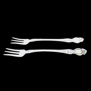 Zwei Antike Sterling Silber Cocktail Gabeln Von Wallace, RM & S Sterling Hallmark Seafood Gabeln, Massives Silber Besteck, Antikes Silber Geschenk
