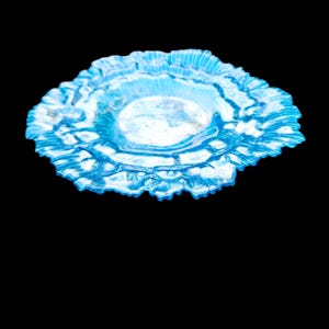 Vintage Blaue Kunst Glasschale - Schüssel mit 21 cm Durchmesser - Mid Century Modern Dekorative Glasplatte