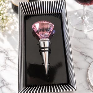 Vintage Pink Diamond Wine Bottle Stopper in Gift Box