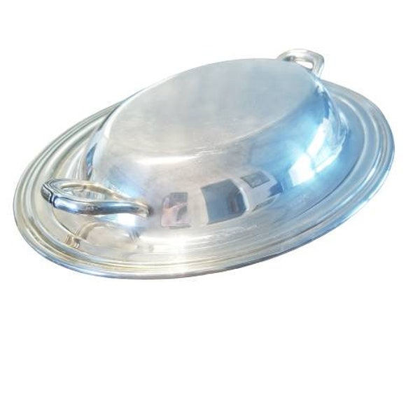 International Silver Plate Bowl With Lid,  Oval Silver Plate Serving Dish, Covered Silver Plated Serving Bowl, Silver Dinnerware