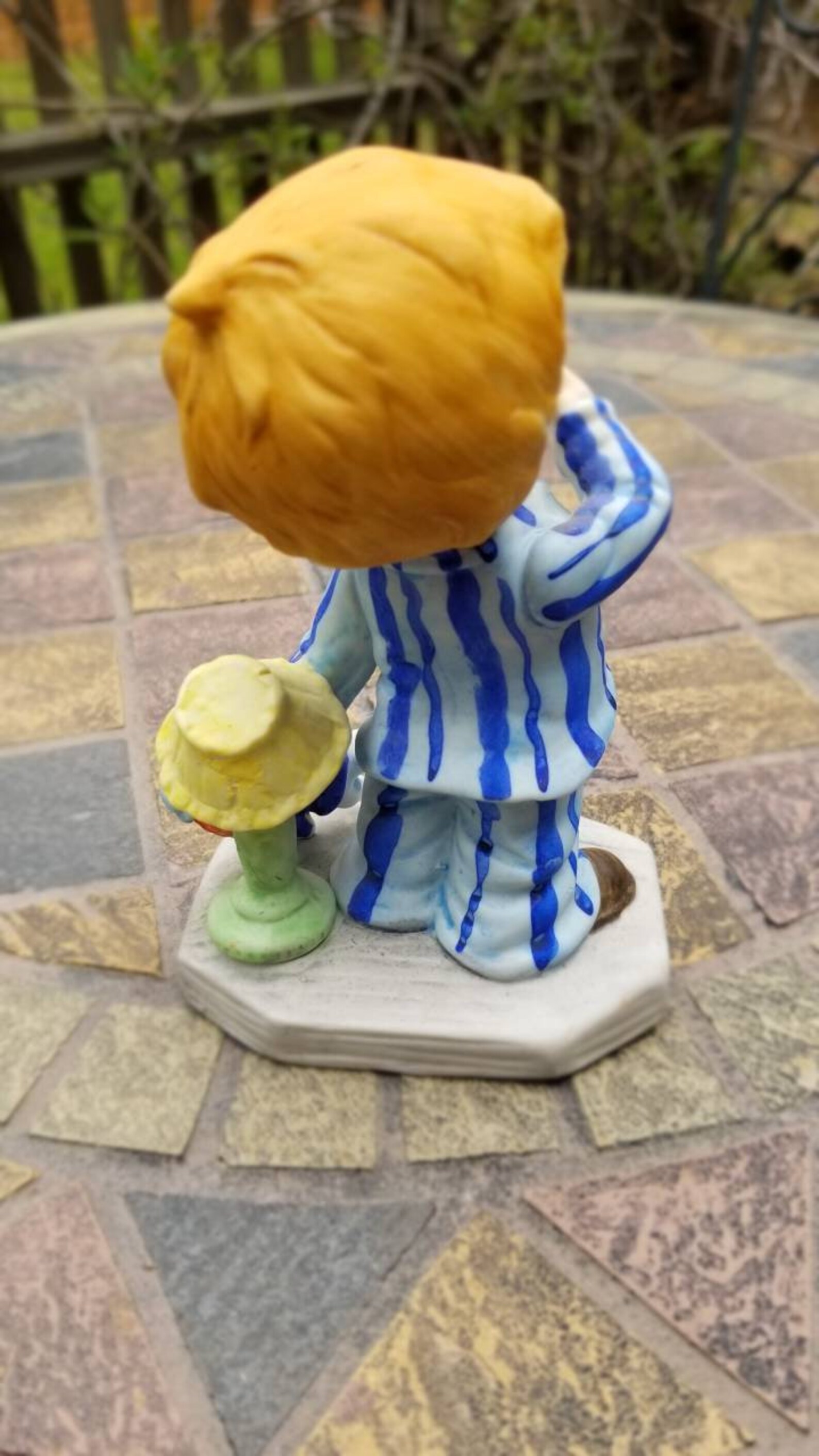 Pajamas Boy Figurine Yawning Boy Statue Sleepy Boy Figurine Etsy