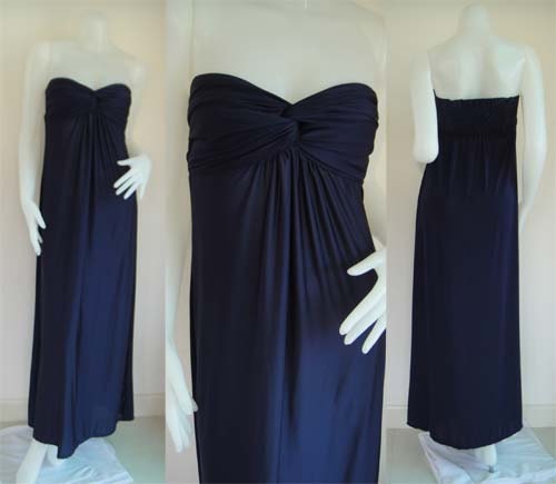 Navy Blue Strapless Long Maxi Dress Sun Beach Dress All Size - Etsy