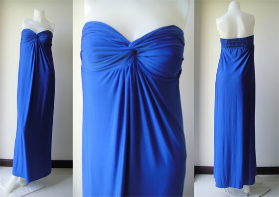 Royal Blue Strapless Long Maxi Dress Sun Beach Dress All Size - Etsy