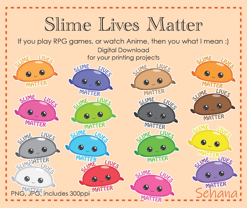 Slime Lives Matter Clipart Digital Download image 1