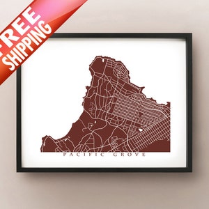 Pacific Grove Map Print - California Art Poster