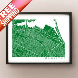 Hamilton Map Print - Affiche Ontario, Canada