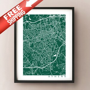 Athens GA Map Print - Georgia Poster