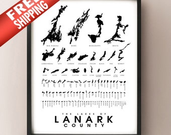 Kaart afdrukken Lakes of Lanark County - Ontario