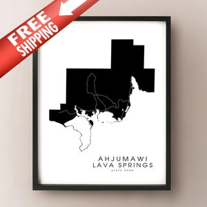 Ahjumawi Lava Springs State Park, California Carte Imprimer