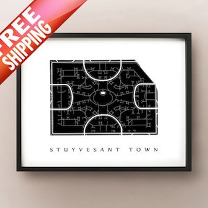 Stuyvesant Carte de la ville - Manhattan, NYC Neighborhood Art Print