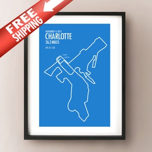 Charlotte Marathon Print 2015 - Thunder Road Race