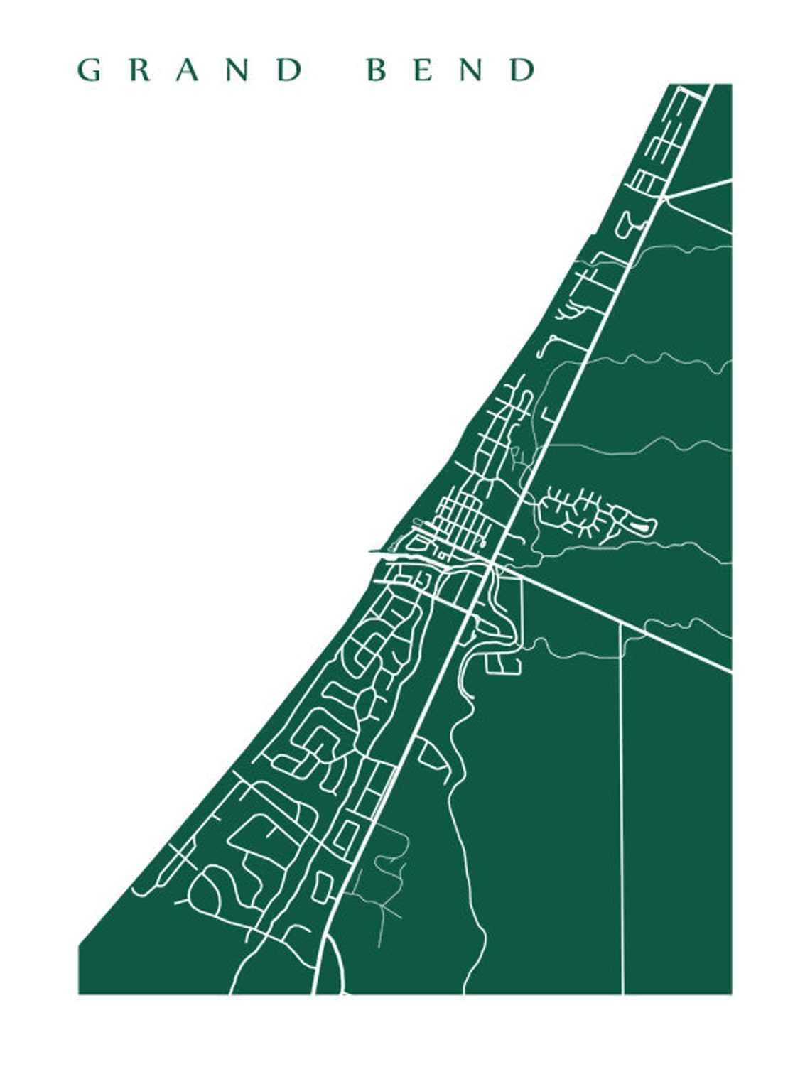 Grand Bend Map Ontario Poster Art Etsy