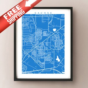 Sachse, TX Carte Imprimée - Dallas-Fort Worth Texas Poster