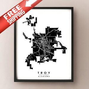 Troy, AL - Imprimer la carte des limites de la ville
