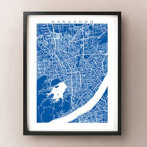Hangzhou Map Print - China Poster Art -