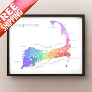 Cape Cod, MA State Map - Custom Print