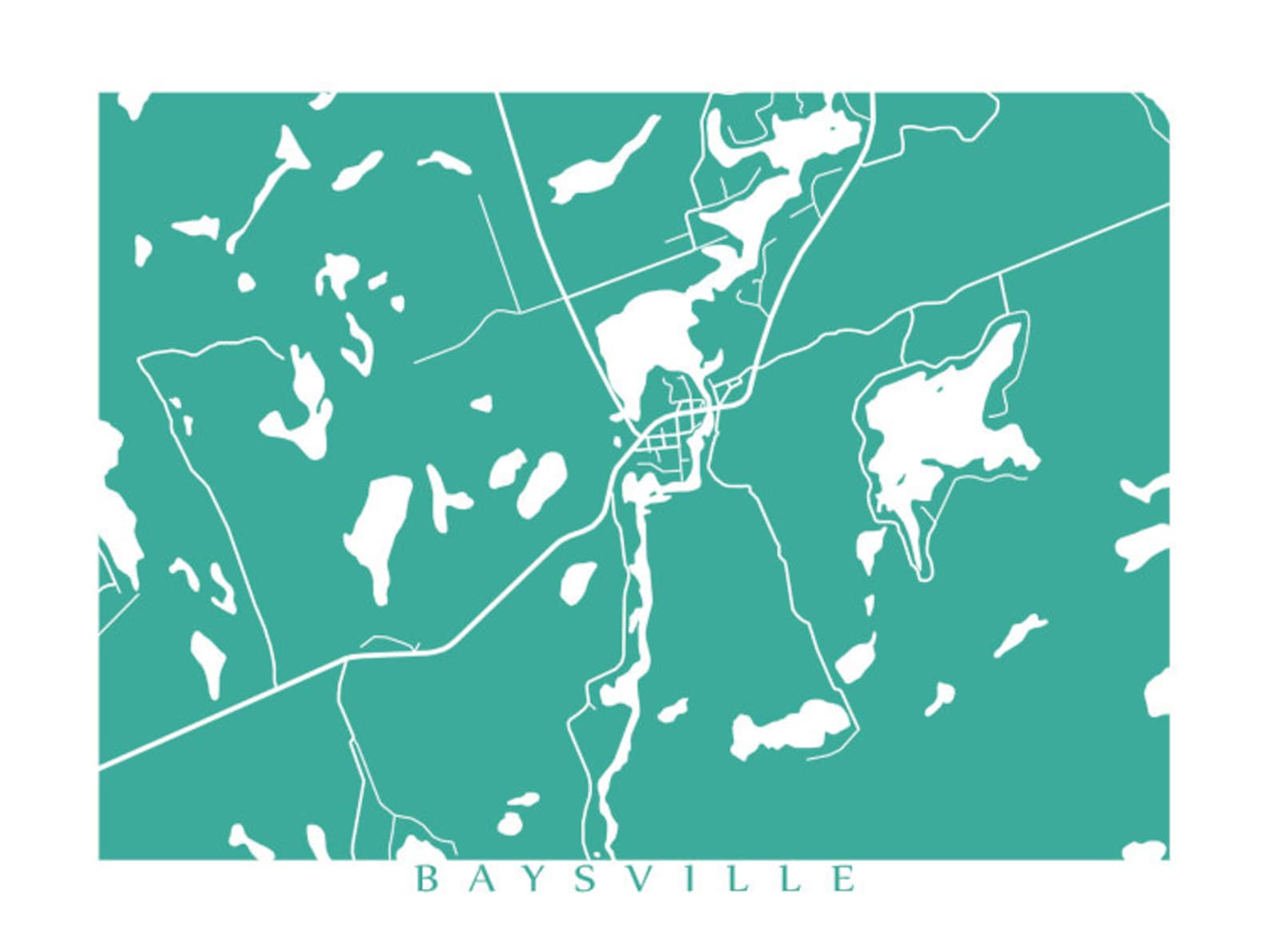 Baysville Map Print Lake of Bays Muskoka Ontario Art Etsy