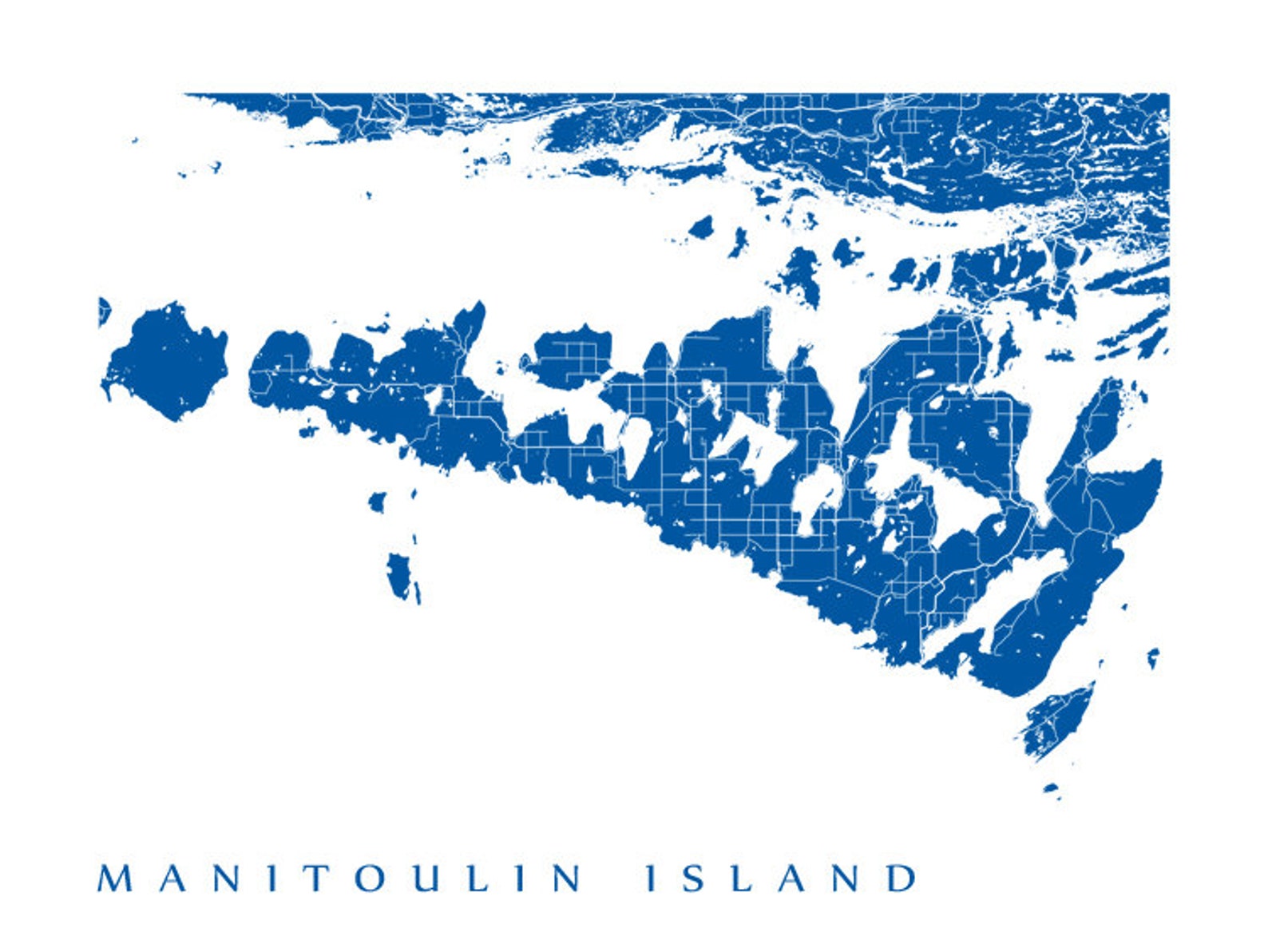 Manitoulin Island ON Map Print Ontario Art Canada Poster Etsy