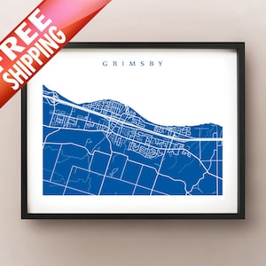 Grimsby, ON Mapa - Canadá Wall Art - Grimsby, Ontario - Región del Niágara