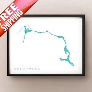 Eleuthera Island Carte Print - Bahamas