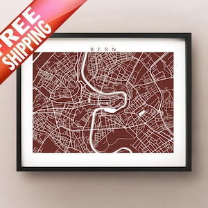 Bern Karte Print - Bern, Schweiz Poster