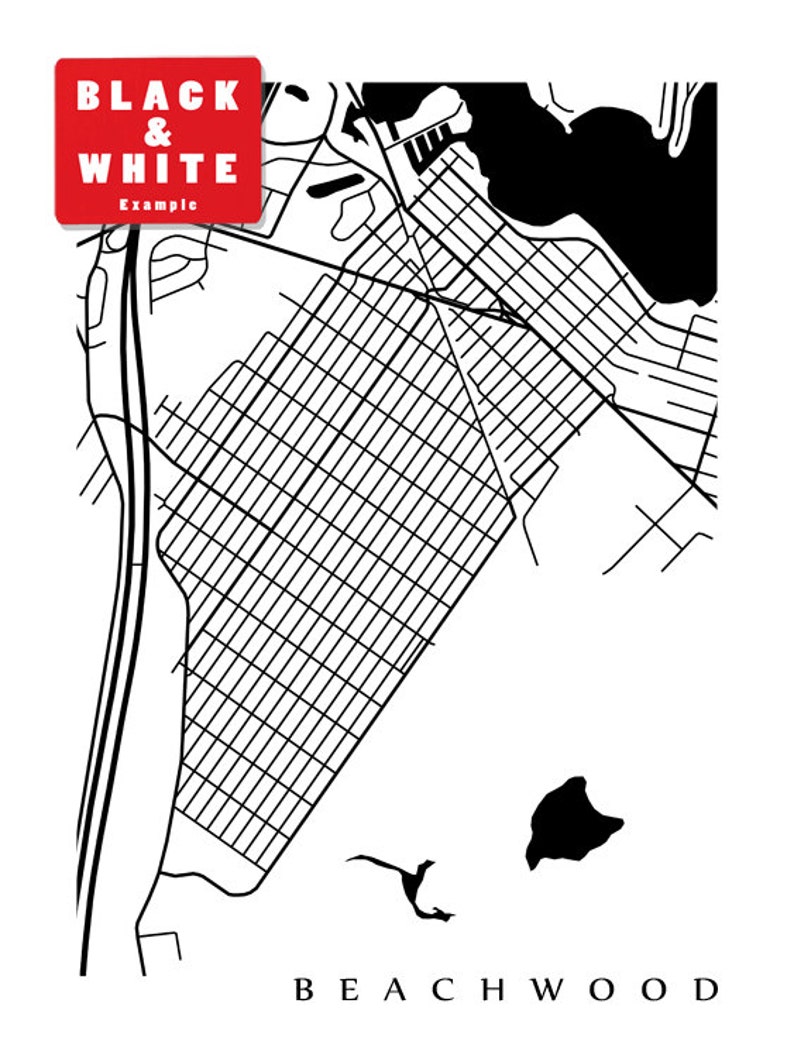 Beachwood New Jersey Map Print Etsy Canada