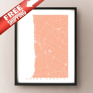 Huron County,ON Carte - Ontario Lake Huron Print