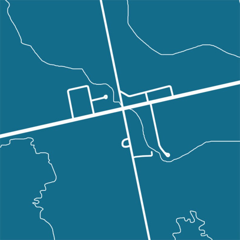 Burgessville Map Print Norwich Ontario Poster Canada Home Etsy