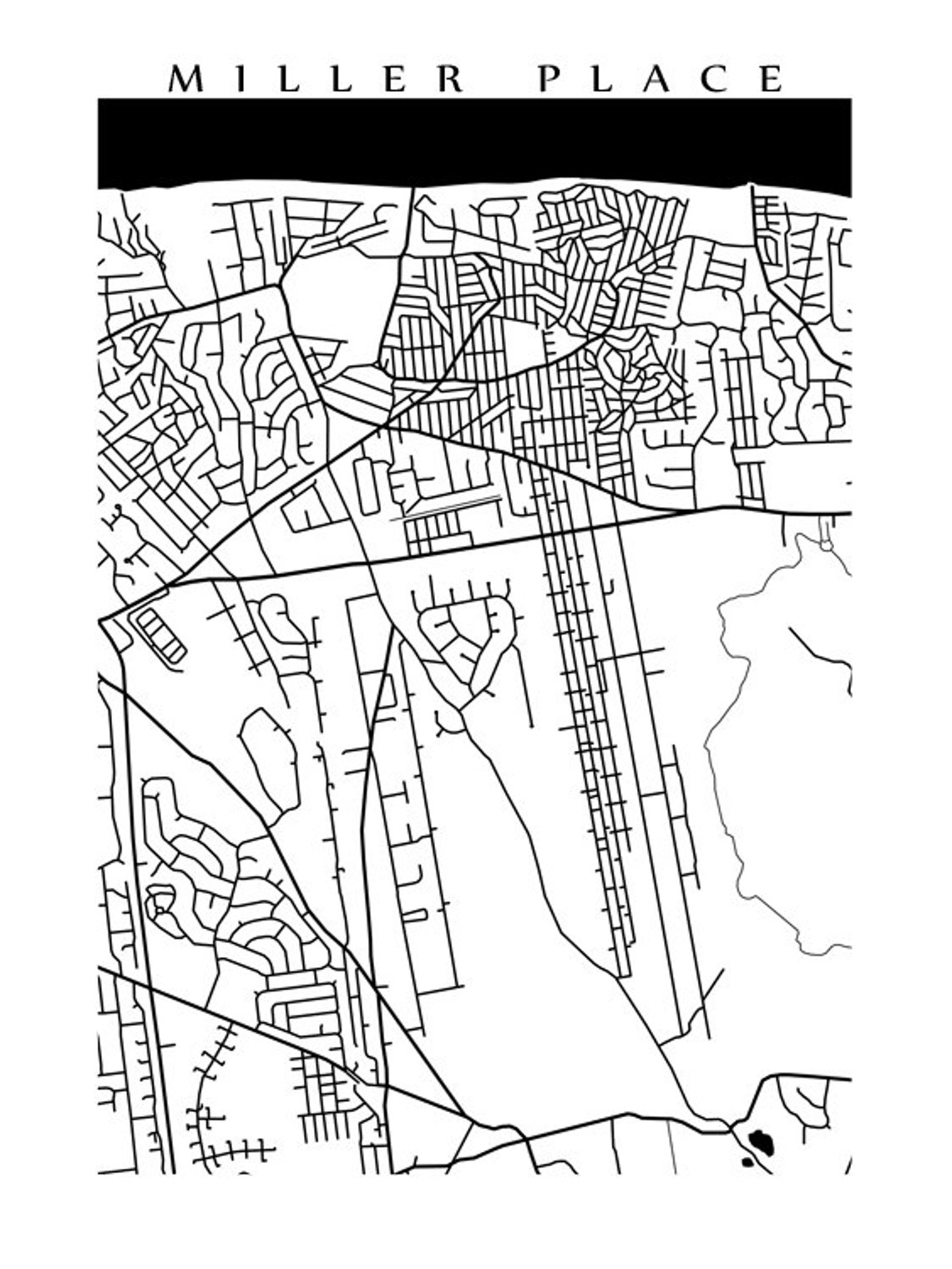 Miller Place Map Print New York Poster Etsy