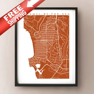 Carmel-By-The-Sea Karte Print - Kalifornien Poster