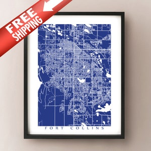 Fort Collins, CO Map Print - Colorado Poster