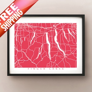 Finger Seen, NY Karte Print - Upstate New York