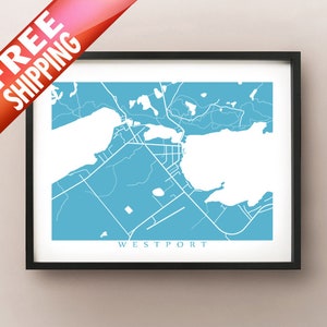 Westport, EN mapa impresión - Arte del cartel de Ontario