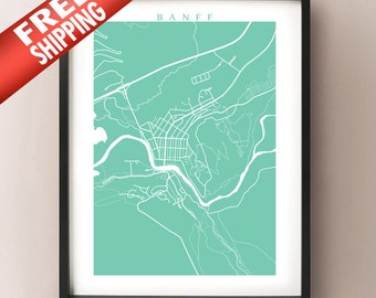 Banff Map Print