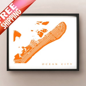 Ocean City, New Jersey Karte Druck