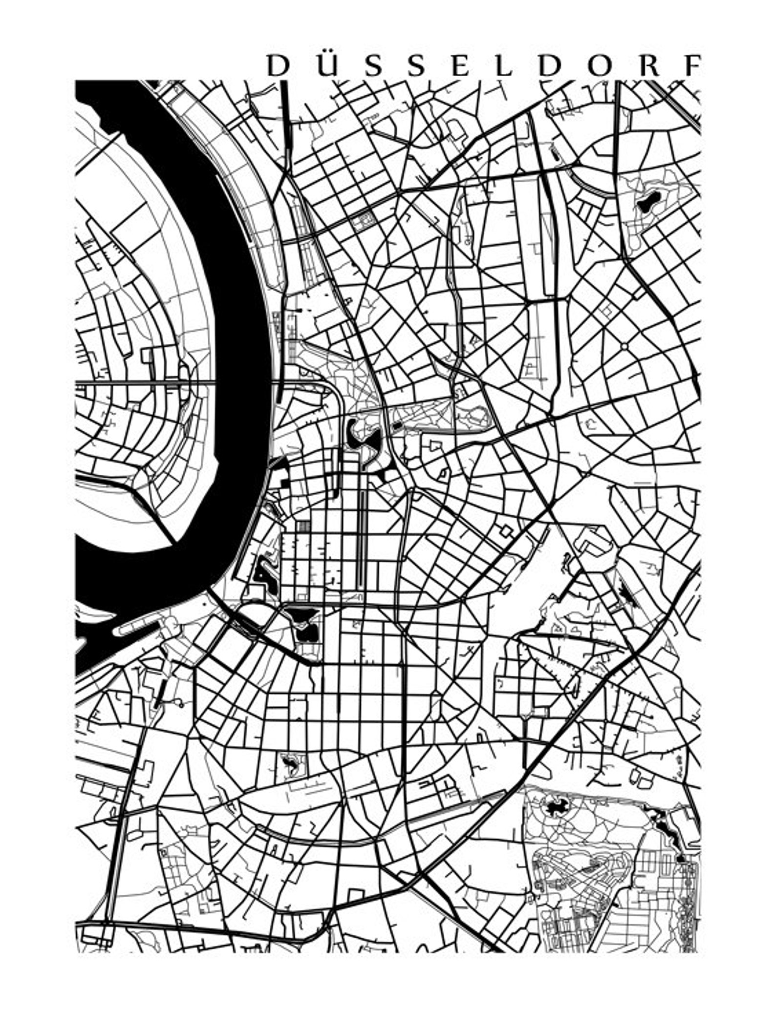 Dusseldorf Map Germany Poster Print - Etsy