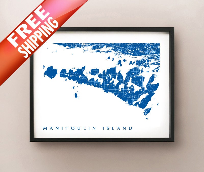 Manitoulin Island ON Map Print Ontario Art Canada Poster | Etsy