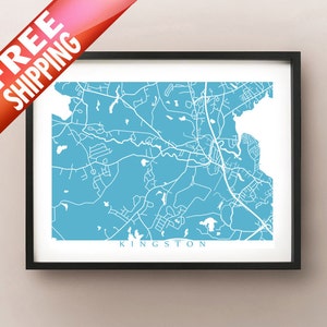 Kingston, MA Karte Drucken - Massachusetts Poster