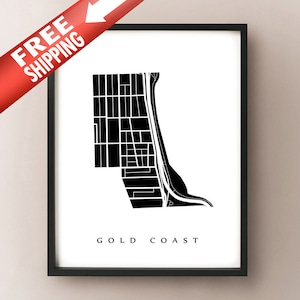 Carte de la Gold Coast - Chicago Neighbourhood Art Print