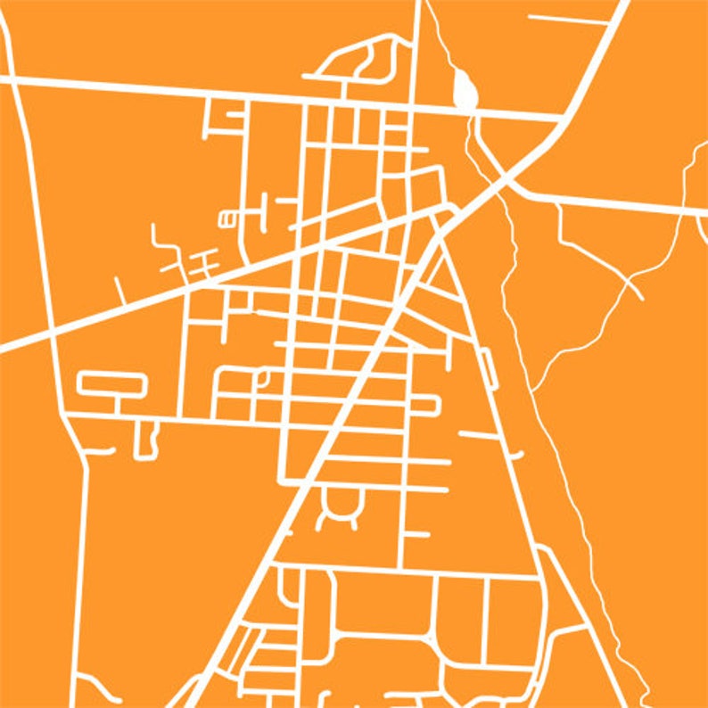 Yellow Springs Map Ohio Poster Print Etsy