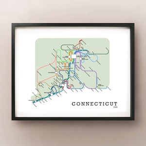 Connecticut Map - Metro Subway Style
