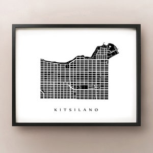 Kitsilano Kaart - Vancouver Buurt Art Print