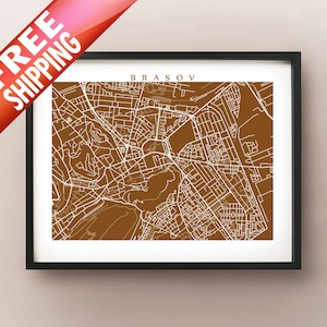Brasov Map Print - Romania City Art