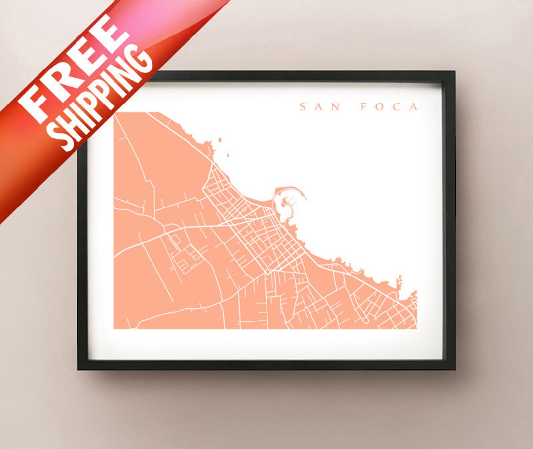 San Foca Map Print - Etsy